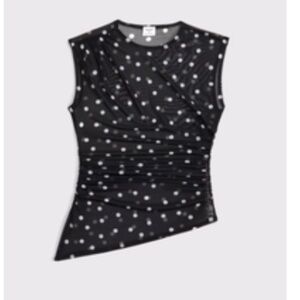 Abercrombie & Fitch Black and White Polka Dot Top
